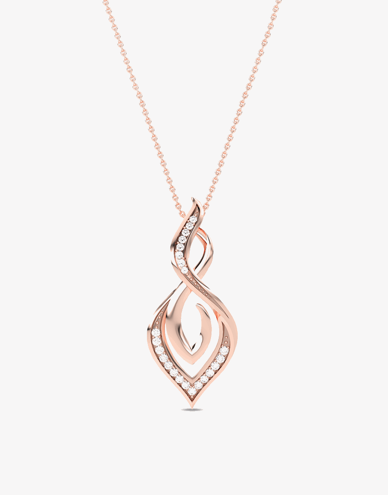 Podłużna Zawieszka Infinity Różowy - Venetia Jewels - 14K złoto z brylantami