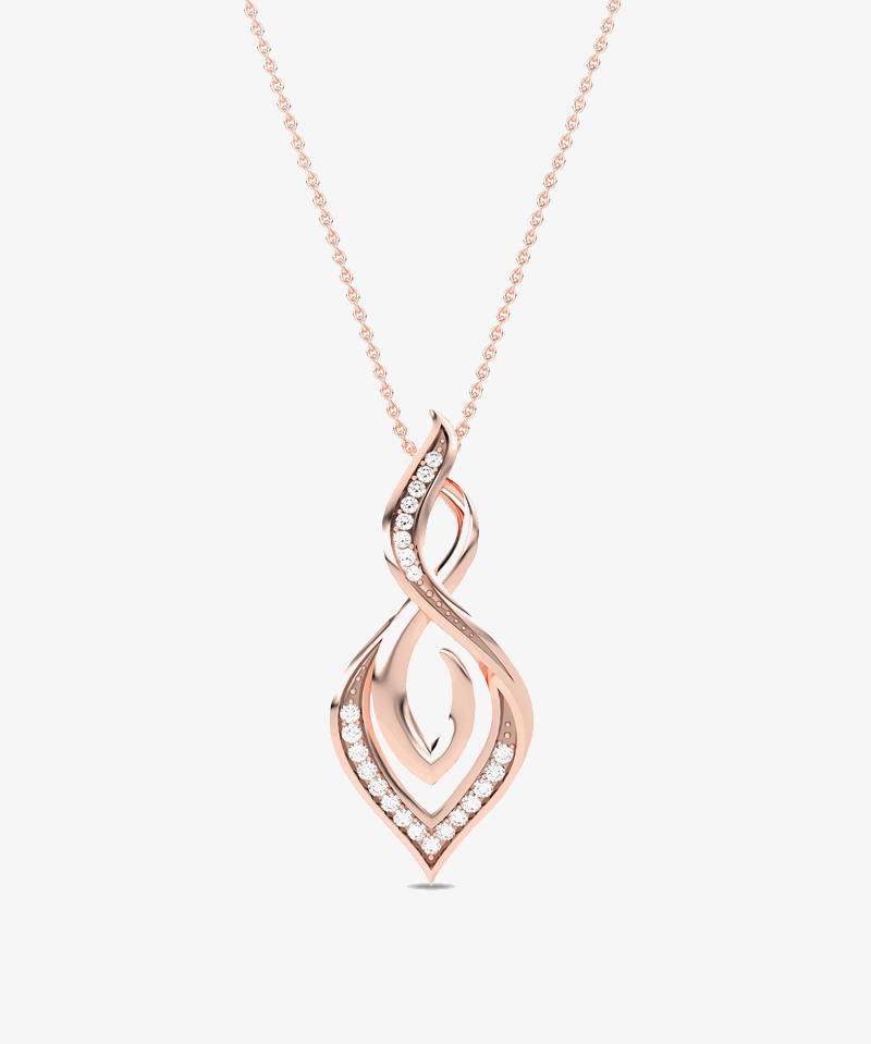 Podłużna Zawieszka Infinity Różowy - Venetia Jewels - 14K złoto z brylantami