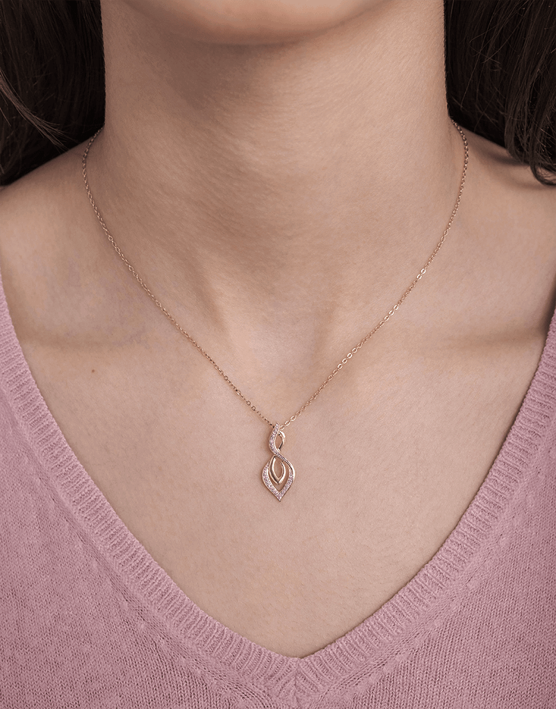 Podłużna Zawieszka Infinity - Venetia Jewels - 14K złoto z brylantami