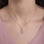 Podłużna Zawieszka Infinity - Venetia Jewels - 14K złoto z brylantami