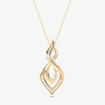 Podłużna Zawieszka Infinity żółty - Venetia Jewels - 14K złoto z brylantami
