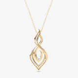 Podłużna Zawieszka Infinity żółty - Venetia Jewels - 14K złoto z brylantami