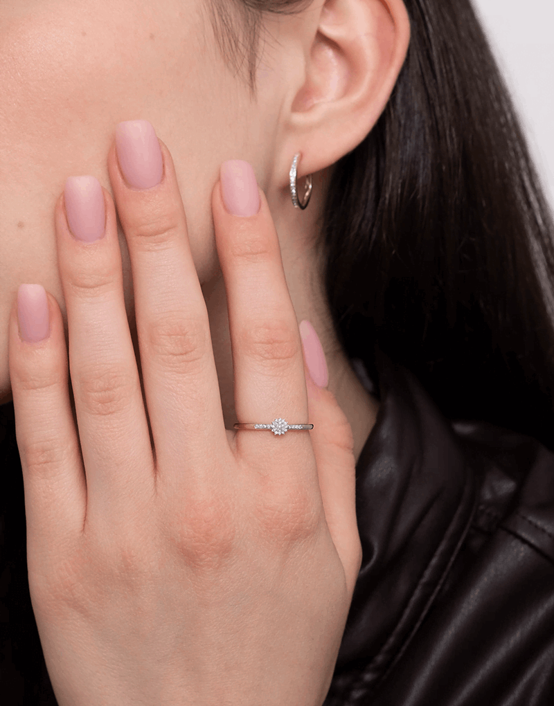 Klasyczny Pierścionek z Brylantami - Venetia Jewels - 14K złoto z brylantami