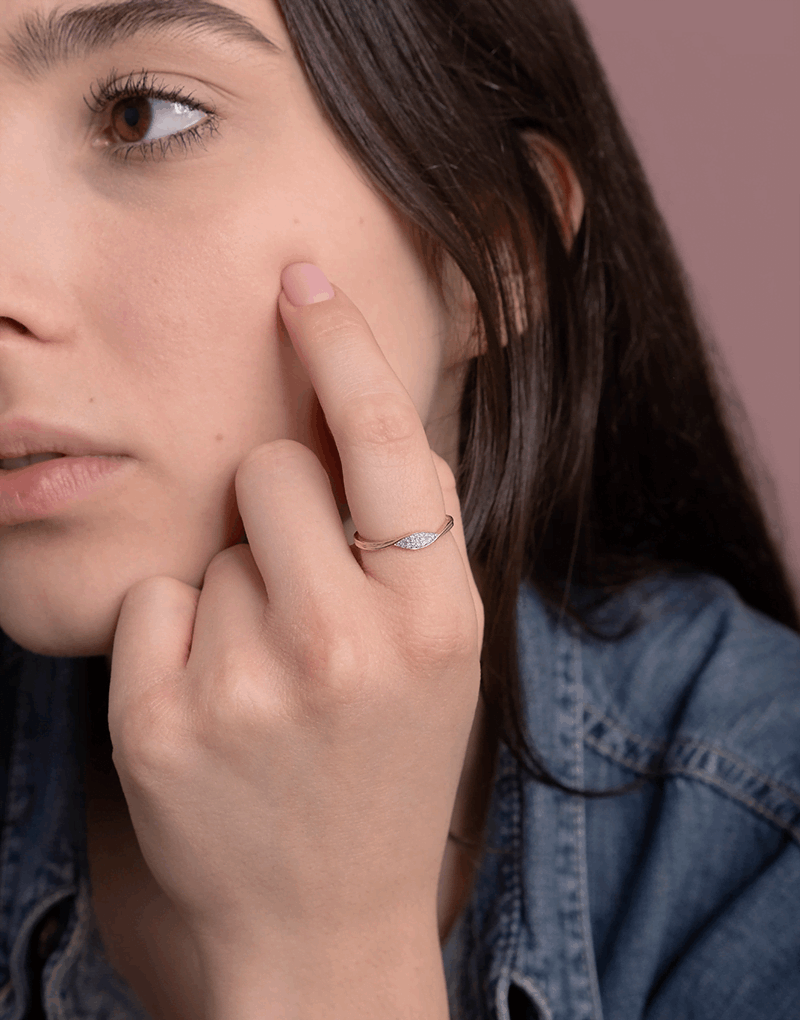 Pierścionek z Brylantami w Kształt Oka - Venetia Jewels - 14K złoto z brylantami