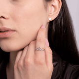 Kręcony Pierścionek z Brylantami - Venetia Jewels - 14K złoto z brylantami