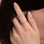 Falujący Pierścionek z Brylantami - Venetia Jewels - 14K złoto z brylantami