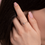 Falujący Pierścionek z Brylantami - Venetia Jewels - 14K złoto z brylantami