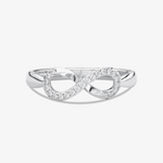 Pierścionek w Kształcie Nieskończoności Biały - Venetia Jewels - 14K złoto z brylantami