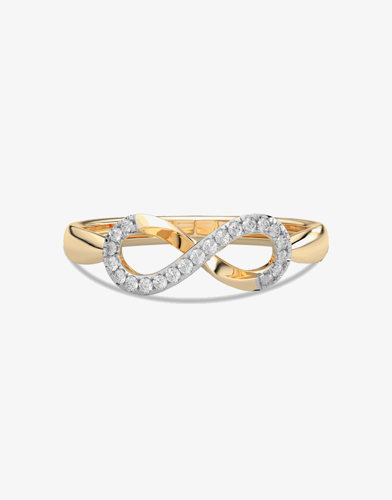 Pierścionek w Kształcie Nieskończoności - Venetia Jewels - 14K złoto z brylantami