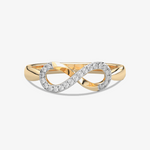 Pierścionek w Kształcie Nieskończoności - Venetia Jewels - 14K złoto z brylantami