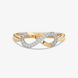 Pierścionek w Kształcie Nieskończoności - Venetia Jewels - 14K złoto z brylantami