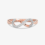 Pierścionek w Kształcie Nieskończoności Różowy - Venetia Jewels - 14K złoto z brylantami