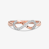 Pierścionek w Kształcie Nieskończoności Różowy - Venetia Jewels - 14K złoto z brylantami