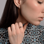 Pierścionek Vintage z Szafirem i Brylantami - Venetia Jewels - 14K złoto z brylantami