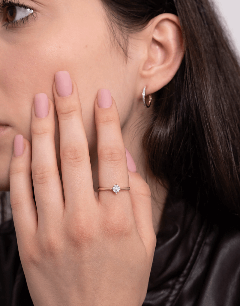 Klasyczny Pierścionek z Brylantami - Venetia Jewels - 14K złoto z brylantami