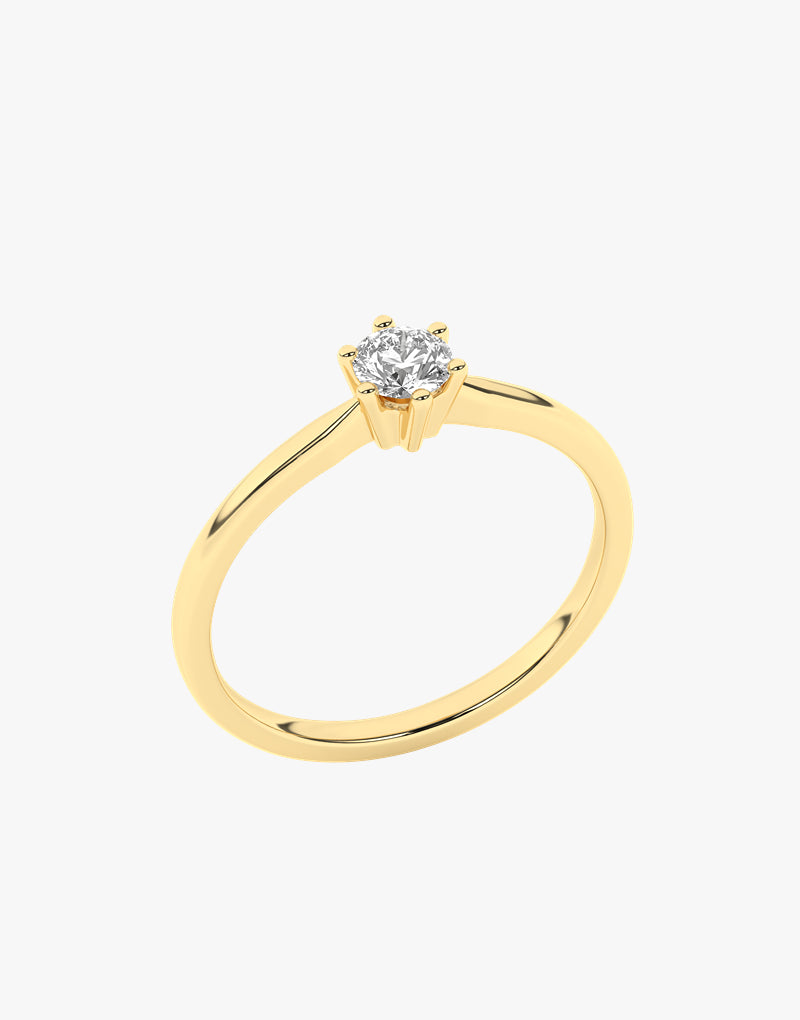 Wyjątkowy złoty pierścionek zaręczynowy z brylantem - Venetia Jewels - 14K złoto z brylantami