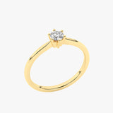 Wyjątkowy złoty pierścionek zaręczynowy z brylantem - Venetia Jewels - 14K złoto z brylantami