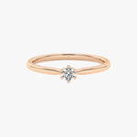 Klasyczny złoty pierścionek zaręczynowy z pojedynczym brylantem Różowy - Venetia Jewels - 14K złoto z brylantami