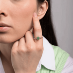 Skręcony Pierścionek ze Szmaragdem - Venetia Jewels - 14K złoto z brylantami