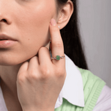 Skręcony Pierścionek ze Szmaragdem - Venetia Jewels - 14K złoto z brylantami