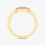 Złoty pierścionek z krążkiem brylantów - Venetia Jewels - 14K złoto z brylantami