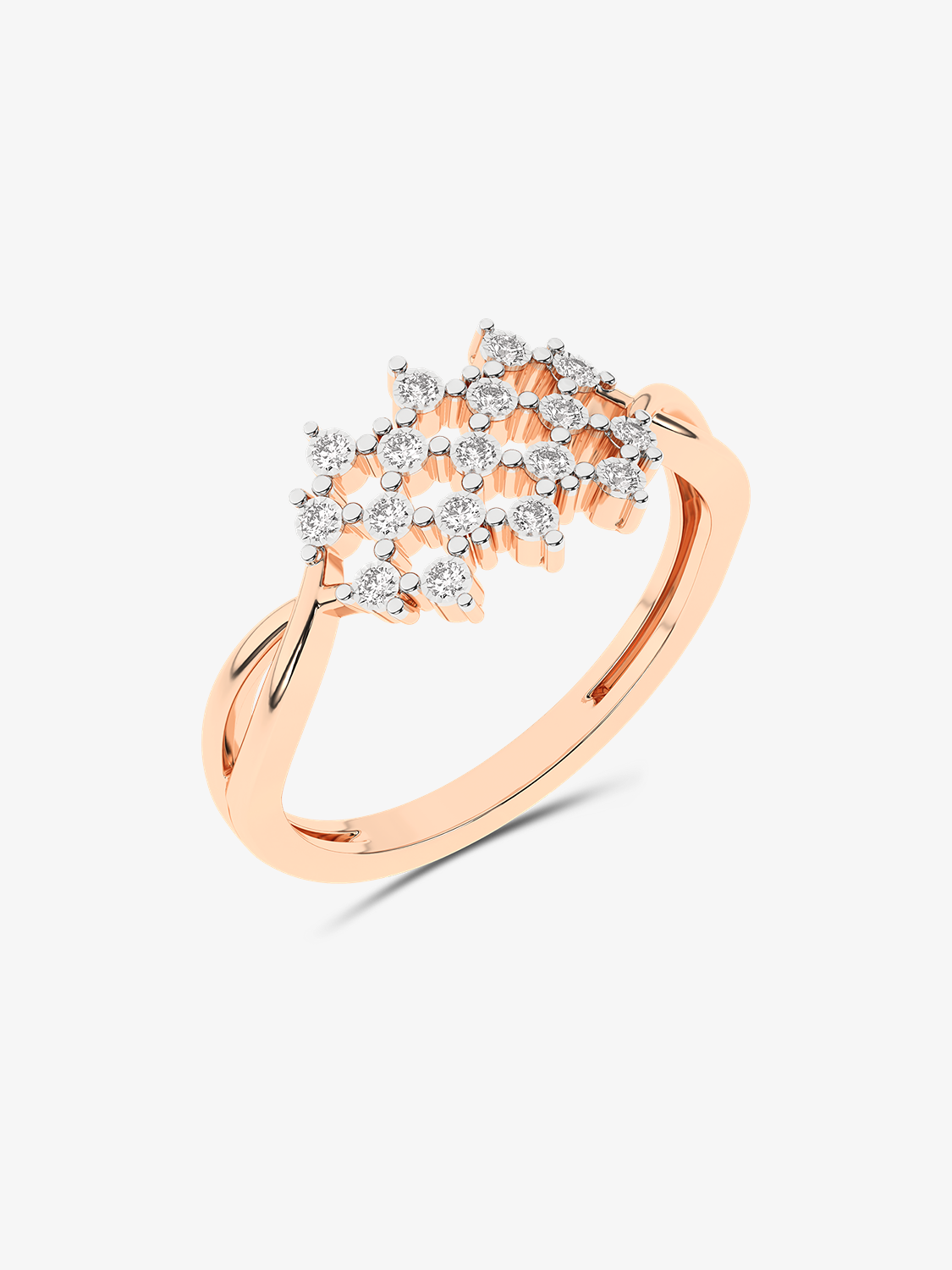 Złoty pierścionek z brylantami od Venetia Jewels z eleganckim, unikalnym wzorem