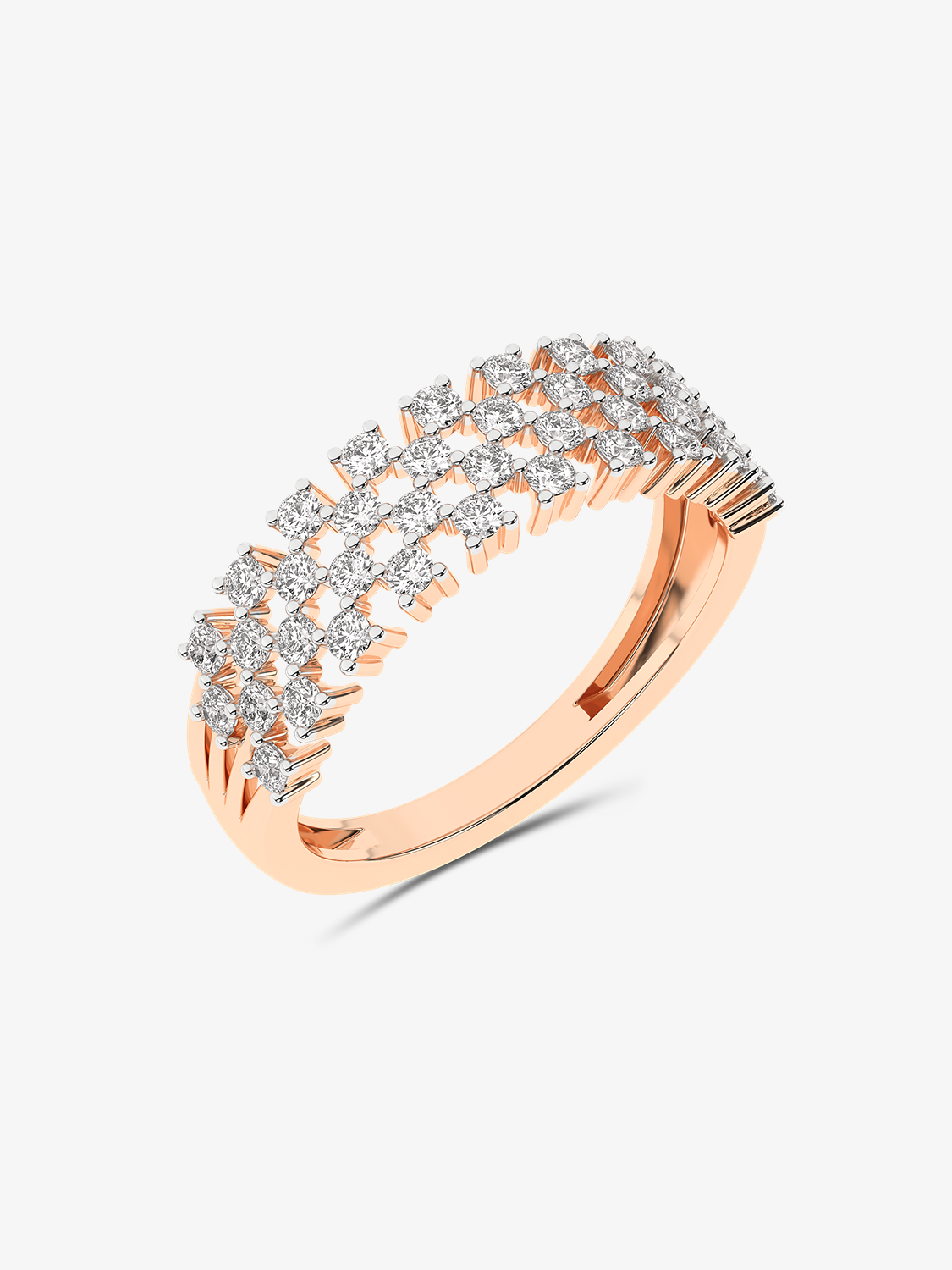 Złoty sygnet designerski z brylantami Różowy - Venetia Jewels - 14K złoto z brylantami