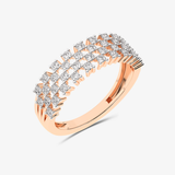 Złoty sygnet designerski z brylantami Różowy - Venetia Jewels - 14K złoto z brylantami