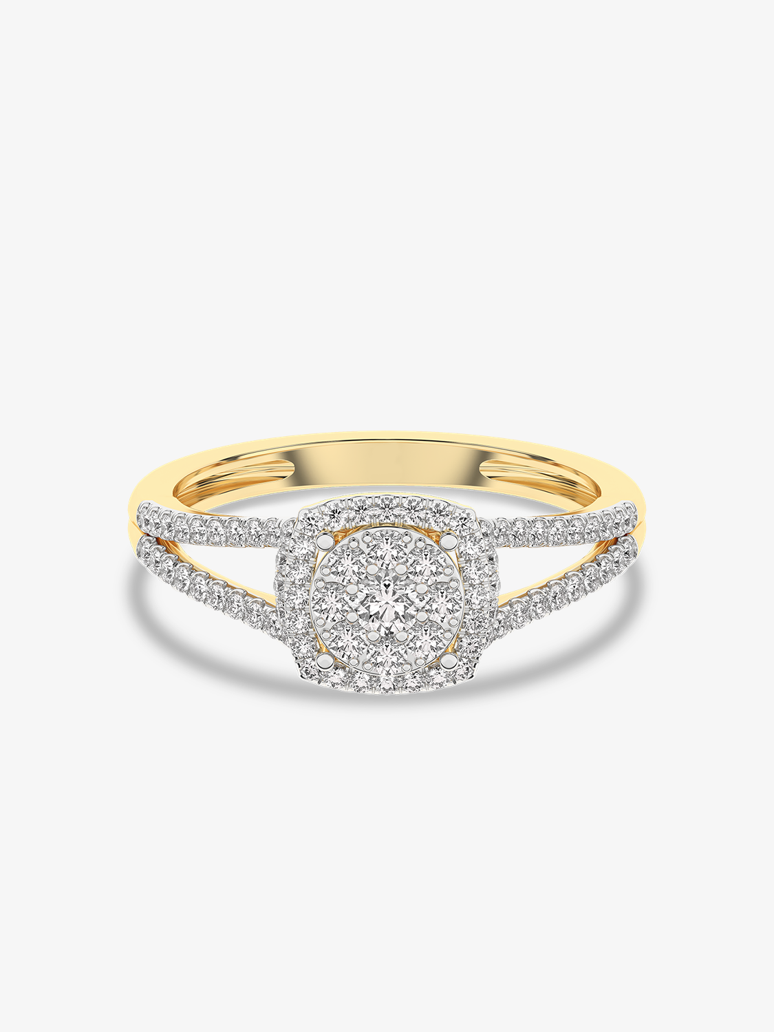 Złoty pierścionek vintage z brylantami - Venetia Jewels - 14K złoto z brylantami