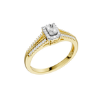 Złoty pierścionek z brylantami o wyjątkowym, eleganckim designie idealny na specjalne okazje