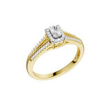 Złoty pierścionek z brylantami o wyjątkowym, eleganckim designie idealny na specjalne okazje