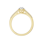 Elegancki złoty pierścionek z brylantami, idealny na zaręczyny lub wyjątkowe okazje