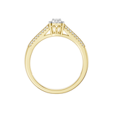 Elegancki złoty pierścionek z brylantami, idealny na zaręczyny lub wyjątkowe okazje