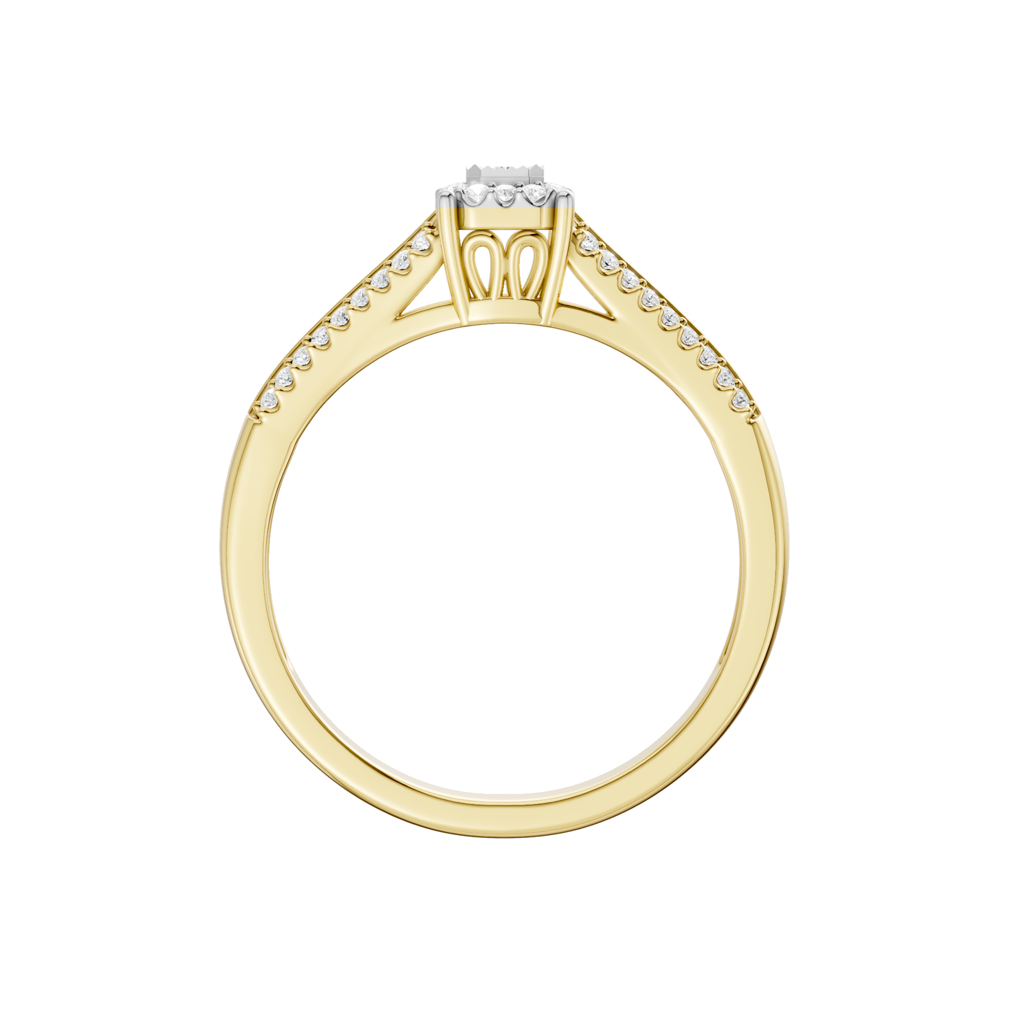 Elegancki złoty pierścionek z brylantami, idealny na zaręczyny lub wyjątkowe okazje