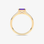 Pierścionek z Ametystem w Stylu Vintage - Venetia Jewels - 14K złoto z brylantami