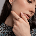 Pierścionek z Ametystem w Stylu Vintage - Venetia Jewels - 14K złoto z brylantami