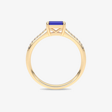 Pierścionek Vintage z Szafirem i Brylantami - Venetia Jewels - 14K złoto z brylantami