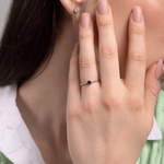 Klasyczny Szafirowy Pierścionek z Brylantami - Venetia Jewels - 14K złoto z brylantami