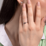 Klasyczny Szafirowy Pierścionek z Brylantami - Venetia Jewels - 14K złoto z brylantami