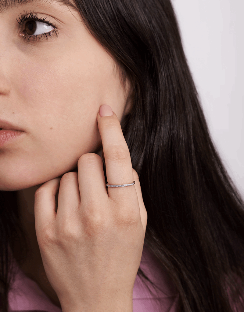 Obrączka z Paskiem Brylantów - Venetia Jewels - 14K złoto z brylantami