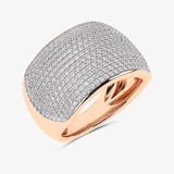 Złoty pierścionek Pavé z brylantami - Królowa Różowy - Venetia Jewels - 14K złoto z brylantami