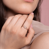 Falujący Pierścionek z Brylantami - Venetia Jewels - 14K złoto z brylantami