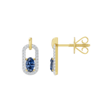 Złote kolczyki z szafirem i brylantami