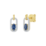 Złote kolczyki z szafirem i brylantami