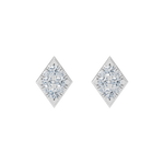 Eleganckie złote kolczyki z brylantami w kształcie diamentu od Venetia Jewels