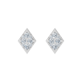 Eleganckie złote kolczyki z brylantami w kształcie diamentu od Venetia Jewels