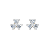 Złote kolczyki z brylantami w kształcie kwiatów z błyszczącymi diamentami