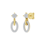 Złote kolczyki wiszące z brylantami w eleganckim stylu, idealne na specjalne okazje