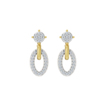 Złote kolczyki wiszące z brylantami w minimalistycznym stylu, idealne na specjalne okazje