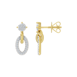 Złote kolczyki wiszące z brylantami w eleganckim kształcie owalnym dla wyrafinowanych stylizacji